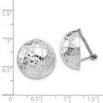 Load image into Gallery viewer, 14k White Gold Non Pierced Clip On Hammered Ball Omega Back Earrings 18mm
