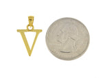 Charger l&#39;image dans la galerie, 14K Yellow Gold Uppercase Initial Letter V Block Alphabet Large Pendant Charm
