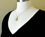 Cargar imagen en el visor de la galería, 14k Yellow Gold and Rhodium Blessed Virgin Mary Miraculous Medal Oval Pendant Charm
