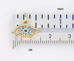 Afbeelding in Gallery-weergave laden, 14K Yellow Gold Blue Cubic Zirconia CZ Eye Pendant Charm
