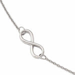 Afbeelding in Gallery-weergave laden, 14k White Gold Infinity Anklet 9 inches plus Extender
