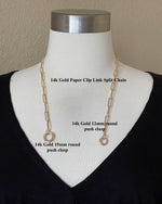 Załaduj obraz do przeglądarki galerii, 14K Yellow Gold 12mm Round Link Lock Hinged Push Clasp Bail Enhancer Connector Hanger for Pendants Charms Bracelets Anklets Necklaces
