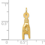 Load image into Gallery viewer, 14k Yellow Gold Rock On Good Luck Hand Pendant Charm
