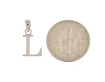 Load image into Gallery viewer, 14K White Gold Uppercase Initial Letter L Block Alphabet Pendant Charm
