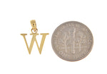 Φόρτωση εικόνας στο εργαλείο προβολής Συλλογής, 14K Yellow Gold Uppercase Initial Letter W Block Alphabet Pendant Charm
