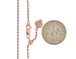 이미지를 갤러리 뷰어에 로드 , Sterling Silver Rose Gold Plated 1.2mm Rope Necklace Pendant Chain Adjustable
