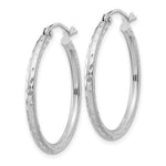 Load image into Gallery viewer, Sterling Silver Diamond Cut Classic Round Hoop Earrings 25mm x 2mm
