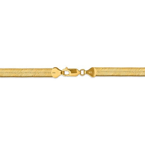 14k Yellow Gold 6.5mm Silky Herringbone Bracelet Anklet Choker Necklace Pendant Chain