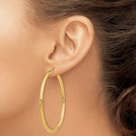 Indlæs billede til gallerivisning 14K Yellow Gold 60mm x 3mm Classic Round Hoop Earrings
