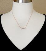 Lataa kuva Galleria-katseluun, 14k Rose Gold Sideways Curved Cross Necklace 19 Inches
