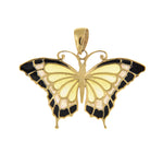 Load image into Gallery viewer, 14k Yellow Gold with Enamel Yellow Butterfly Pendant Charm
