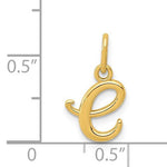 Load image into Gallery viewer, 14K Yellow Gold Lowercase Initial Letter E Script Cursive Alphabet Pendant Charm
