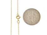 이미지를 갤러리 뷰어에 로드 , 14k Yellow Gold 0.50mm Thin Cable Rope Necklace Pendant Chain

