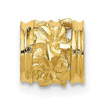 Charger l&#39;image dans la galerie, 14K Yellow Gold Flowers Barrel Bead Chain Slide Pendant Charm
