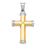 Load image into Gallery viewer, 14k Gold Rhodium Two Tone Reversible Cross Large Pendant Charm

