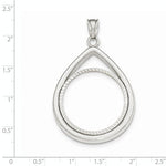 Load image into Gallery viewer, 14K White Gold 1/2 oz American Eagle Diamond Cut Teardrop Coin Holder Prong Bezel Pendant Charm Holds 27mm x 2.2mm  Coins

