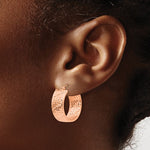Load image into Gallery viewer, 14K Rose Gold Modern Contemporary Round Hoop Earrings
