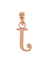 Load image into Gallery viewer, 14K Rose Gold Uppercase Initial Letter J Block Alphabet Pendant Charm
