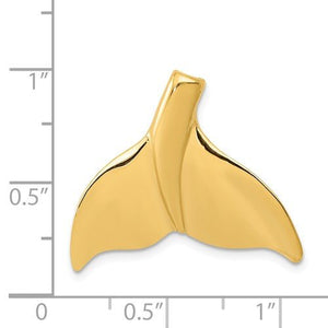 14k Yellow Gold Whale Tail Pendant Charm