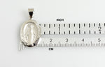 Carregar imagem no visualizador da galeria, 14k White Gold Blessed Virgin Mary Miraculous Medal Oval Hollow Pendant Charm
