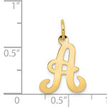 Load image into Gallery viewer, 14K Yellow Gold Initial Letter A Cursive Script Alphabet Pendant Charm

