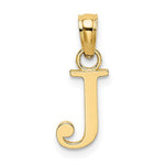 將圖片載入圖庫檢視器 14K Yellow Gold Uppercase Initial Letter J Block Alphabet Pendant Charm

