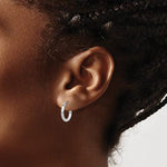 Carregar imagem no visualizador da galeria, Sterling Silver Diamond Cut Classic Round Hoop Earrings 12mm x 2mm
