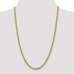 Załaduj obraz do przeglądarki galerii, 14K Yellow Gold with Rhodium 4.3mm Pavé Curb Bracelet Anklet Choker Necklace Pendant Chain with Lobster Clasp
