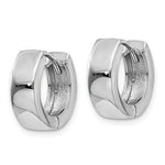 Charger l&#39;image dans la galerie, 14k White Gold Classic Round Polished Hinged Hoop Huggie Earrings
