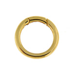 Carica l&#39;immagine nel visualizzatore di Gallery, 14K Yellow Gold 20mm Round Link Lock Hinged Push Clasp Bail Enhancer Connector Hanger for Pendants Charms Bracelets Anklets Necklaces
