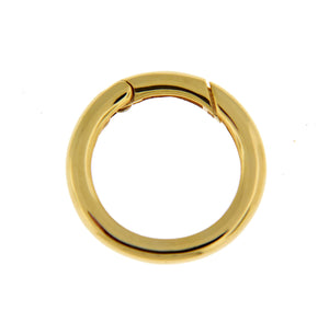 14K Yellow Gold 20mm Round Link Lock Hinged Push Clasp Bail Enhancer Connector Hanger for Pendants Charms Bracelets Anklets Necklaces