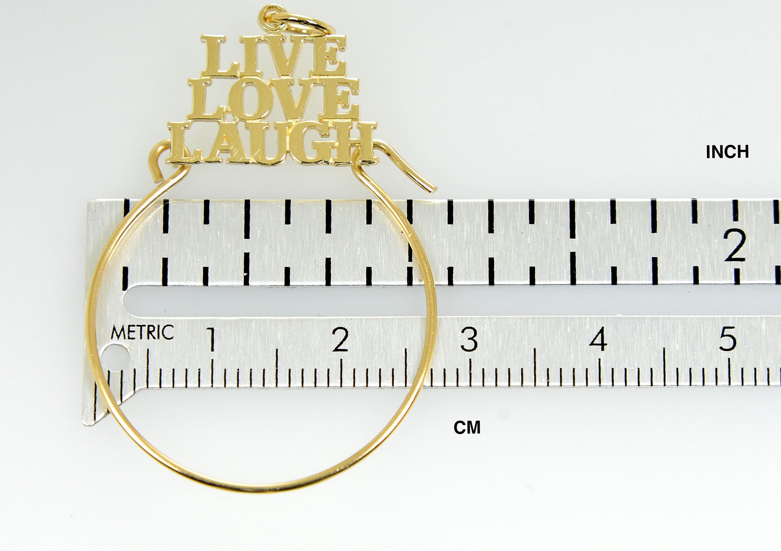 10K Yellow Gold Live Love Laugh Charm Holder Pendant