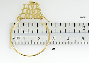 10K Yellow Gold Live Love Laugh Charm Holder Pendant