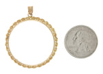 Charger l&#39;image dans la galerie, 14K Yellow Gold 1 oz American Eagle U.S. $50 24K Buffalo 1 oz Cat 1 oz Krugerrand Coin Holder Prong Bezel Pendant Charm for 32.7mm Coins
