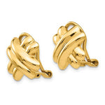 Load image into Gallery viewer, 14K Yellow Gold Non Pierced Fancy X Omega Back Clip On Earrings
