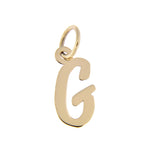Cargar imagen en el visor de la galería, 14k Yellow Gold Script Letter G Initial Alphabet Pendant Charm
