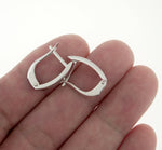 Lataa kuva Galleria-katseluun, 14k White Gold Classic Polished Hinged Hoop Huggie Earrings
