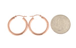 Charger l&#39;image dans la galerie, 14K Rose Gold 25mm x 3mm Classic Round Hoop Earrings
