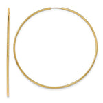 Carica l&#39;immagine nel visualizzatore di Gallery, 14K Yellow Gold 72mm x 1.5mm Round Endless Hoop Earrings
