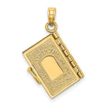 Afbeelding in Gallery-weergave laden, 14K Yellow Gold Enamel Love Flower Book Moveable 3D Pendant Charm

