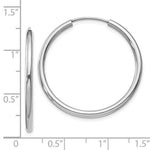 Load image into Gallery viewer, 14K White Gold 30mm x 2mm Round Endless Hoop Earrings

