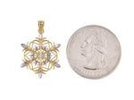 Afbeelding in Gallery-weergave laden, 14k Yellow Gold and Rhodium Snowflake Pendant Charm
