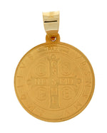 Φόρτωση εικόνας στο εργαλείο προβολής Συλλογής, 14k Yellow Gold Saint Benedict Round Medal Hollow Pendant Charm
