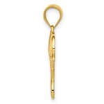 Afbeelding in Gallery-weergave laden, 14k Yellow Gold Filigree Dolphin Open Back Pendant Charm
