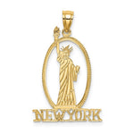 Load image into Gallery viewer, 14k Yellow Gold New York Statue of Liberty Pendant Charm
