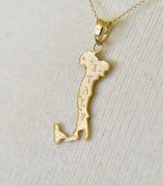 Load image into Gallery viewer, 14k Yellow Gold Italy Map Pendant Charm
