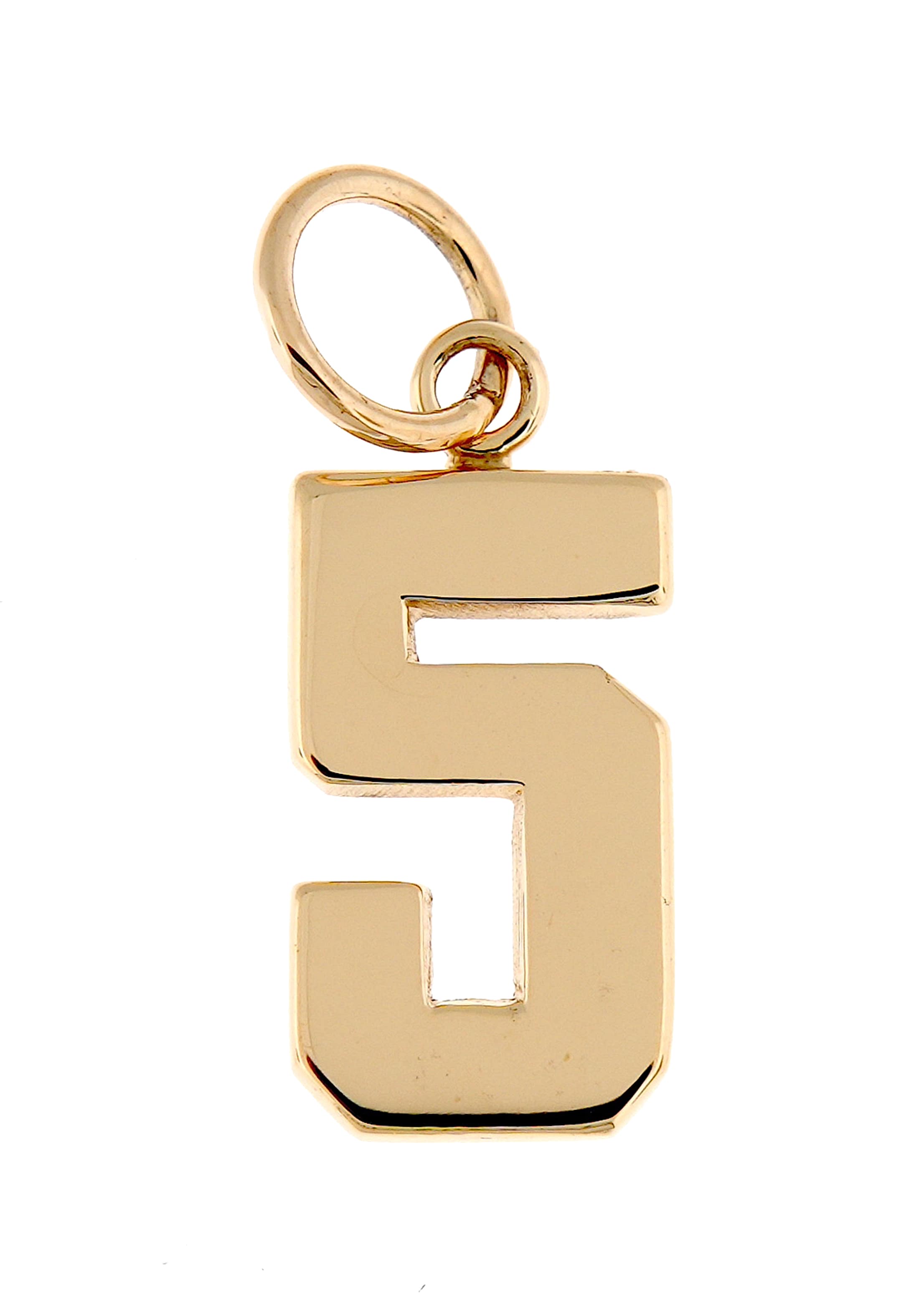 14k Yellow Gold Number 5 Five Pendant Charm