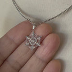 Load and play video in Gallery viewer, 14k White Gold Snowflake Pendant Charm

