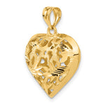 Ladda upp bild till gallerivisning, 14k Yellow Gold Puffy Heart Cage 3D Hollow Pendant Charm
