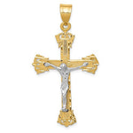 Carica l&#39;immagine nel visualizzatore di Gallery, 14k Gold Two Tone Large Cross Crucifix Pendant Charm
